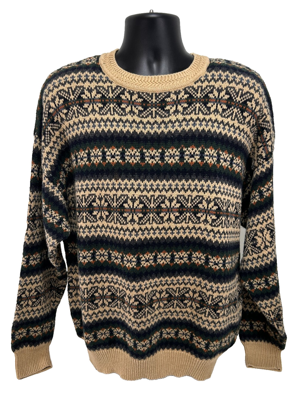 Vintage Fair Isle Nordic Geometric Sweater Cozy Grandpa 90's Size XL